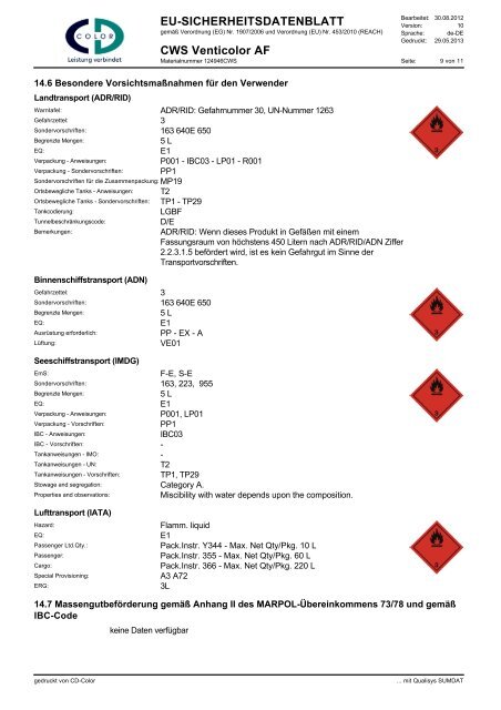 CWS Venticolor - Sicherheitsdatenblatt (Neu) - CD-Color GmbH ...