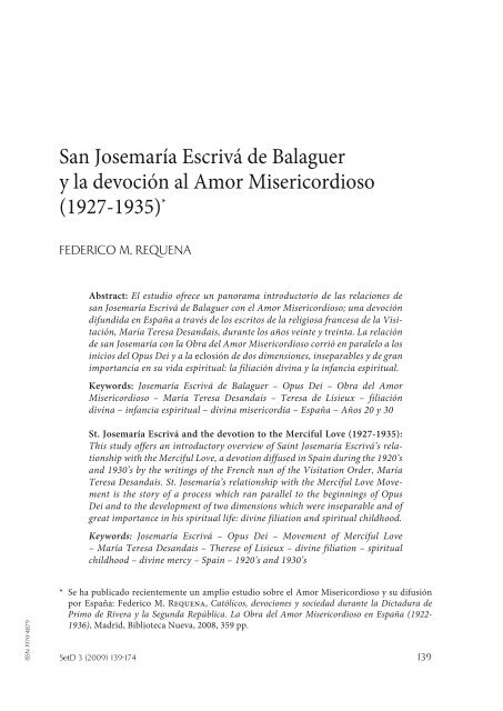 San Josemaría Escrivá de Balaguer y la devoción al Amor ... - ISJE
