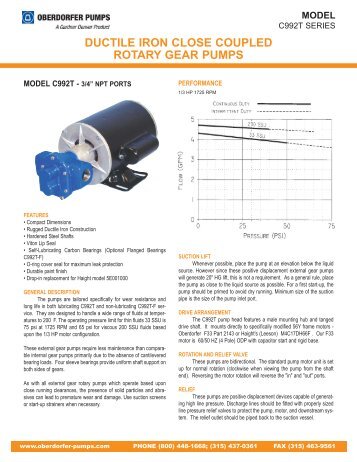 ductile iron close coupled rotary gear pumps model - Oberdorfer ...