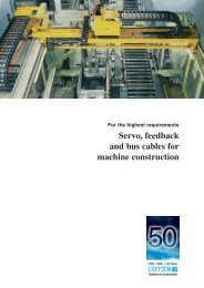 Servo, feedback and bus cables for machine construction - Duelco