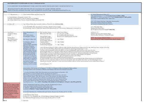 Blennerhasett-Walker family - Blennerhassett Family Tree