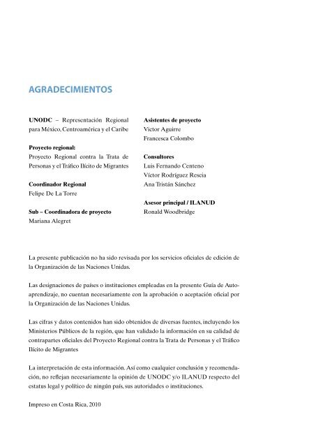 Manual sobre la InvestigaciÃ³n del Delito de Trata de Personas - Acnur