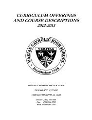 curriculum offerings and course descriptions - Marian Catholic High ...