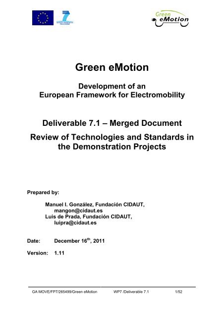 D7.1-Review of Technologies and Standards - Green eMotion Project