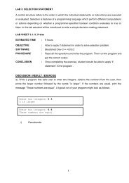 LAB 2: Control Structures â Selection and Repetition