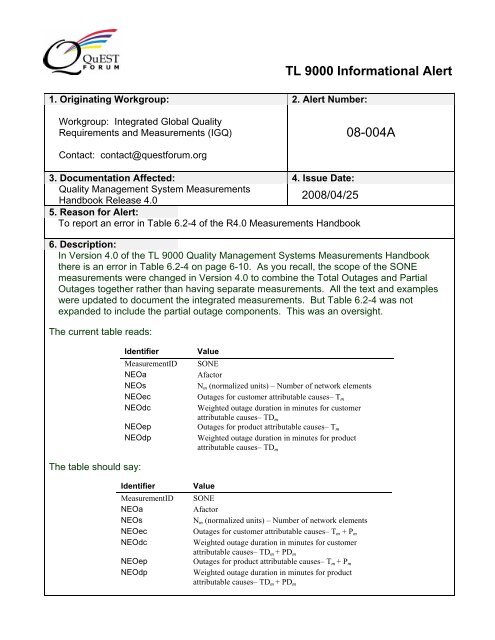 Alert 08-004A - TL 9000