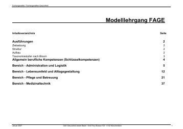 Modelllehrgang FAGE - BFG Baselland