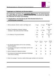 Fragebogen Arbeitszeit und Kommunikation - Wert.Arbeit GmbH