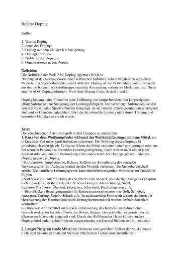 Referat Doping - Schulsport NRW aktiv