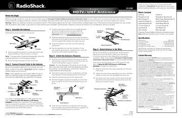 HDTV/UHF Antenna - Radio Shack