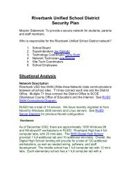 Riverbank Unified School District Security Plan - iMET