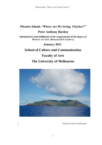 Pitcairn Island: âWhere Are We Going, Fletcher?â - University of ...