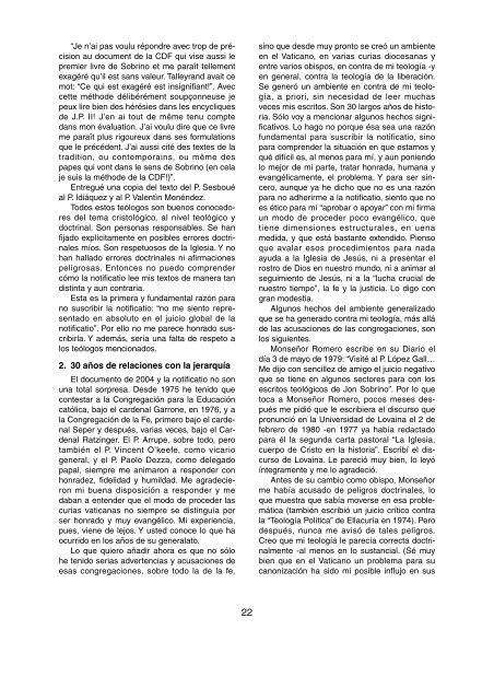 CARTA DE JON SOBRINO AL P. GENERAL DE LOS JESUITAS