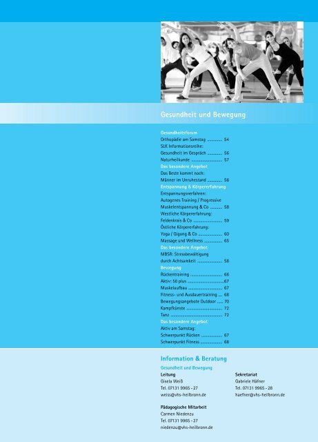 Gesundheit und Bewegung als PDF - Volkshochschule Heilbronn
