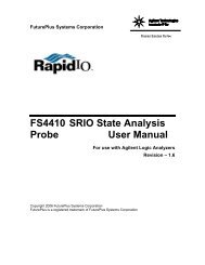 FS4410 SRIO State Analysis Probe User Manual - FuturePlus Systems