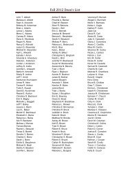 Fall 2012 Dean's List - Shasta College