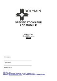 SPECIFICATIONS FOR LCD MODULE