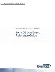 SonicOS Log Event Reference Guide - SonicWALL