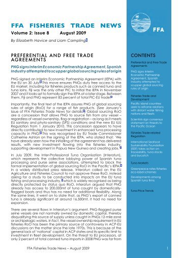 FFA Fisheries Trade News August 2009.pdf - Pacific Islands Forum ...