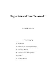 Plagiarism and How to Avoid It - CAES - The University of Hong Kong