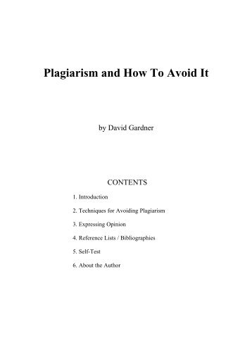 Plagiarism and How to Avoid It - CAES - The University of Hong Kong