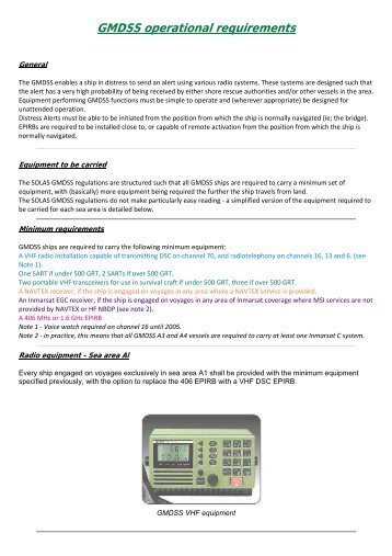 GMDSS operational requirements