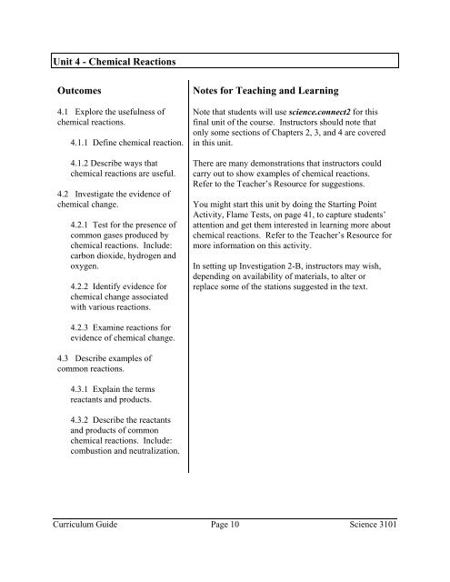 Science 3101 Curriculum Guide 2005-06