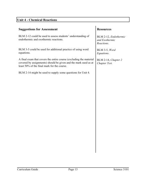 Science 3101 Curriculum Guide 2005-06