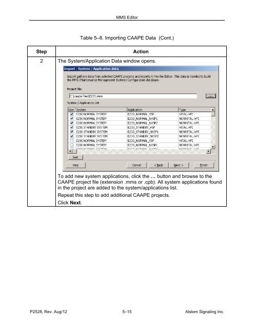 (MMS) Client/Server - ALSTOM Signaling Inc.