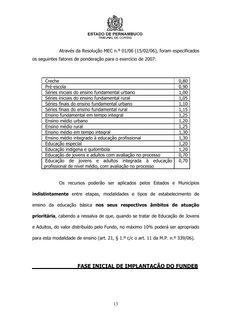 CARTILHA DO FUNDEB - Recife/PE - MinistÃ©rio PÃºblico - RS