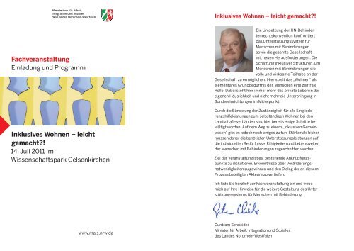 Einladung und Programm zur Veranstaltung am 14.07.2011