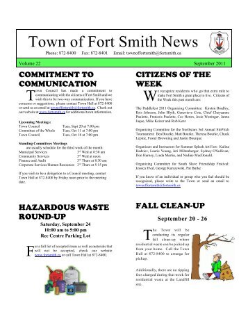 September 2011 - Town of Fort Smith