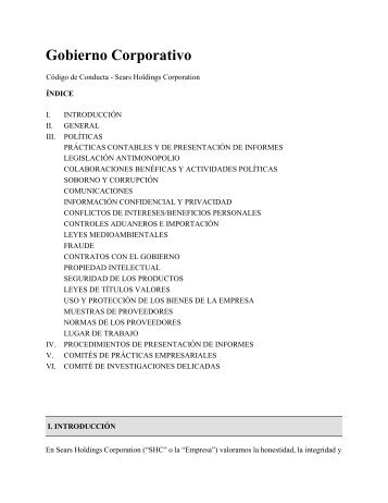 CÃ³digo de Conducta - Sears Holdings Corporation