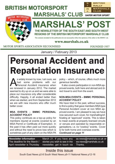 Personal Accident and Repatriation Insurance - British Motor Racing ...