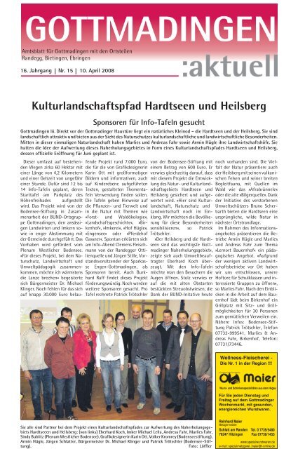 Kulturlandschaftspfad Hardtseen und Heilsberg - in Gottmadingen