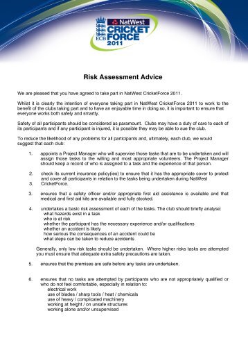 Risk Assessment advice.pub - Ecb