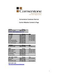 Carrier Contact Information Sheets