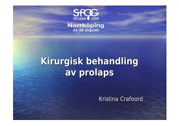 Kirurgisk behandling av prolaps - SFOG