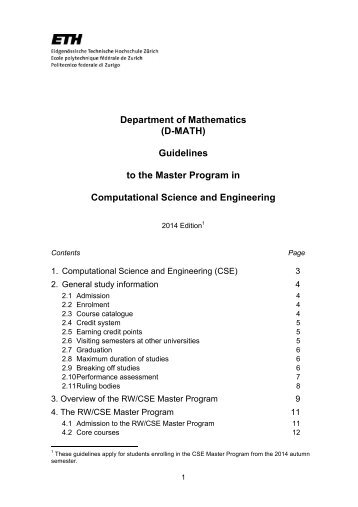 Departments of Mathematics and Physics (D-MATH/D ... - RW/CSE