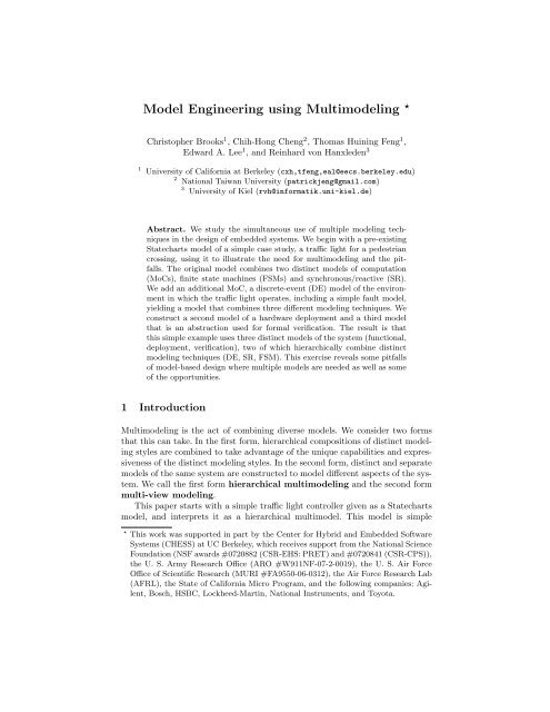 Model Engineering using Multimodeling * - Robotics and Embedded ...