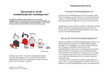 Broschyr; Intresserad av att bli kontaktfamilj eller kontaktperson