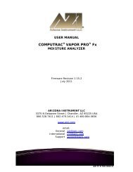 COMPUTRAC VAPOR PRO Fx CT-4100 - Arizona Instrument