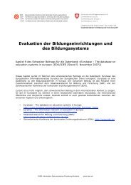 Evaluation der Bildungseinrichtungen und des ... - EDK