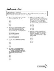 Practice Math ACT test 1 - Cass Technical High School