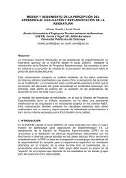 medida y seguimiento de la percepciÃ³n del aprendizaje ... - UPC