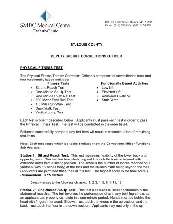 Physical Fitness Test - St. Louis County