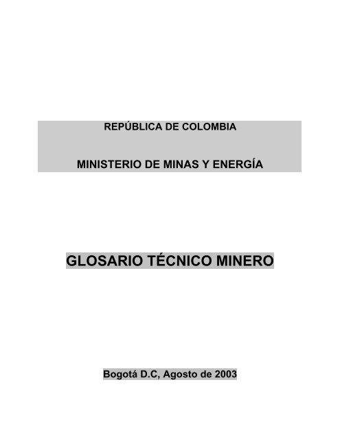 Glosario Minero.pdf - Plataforma EnergÃ©tica