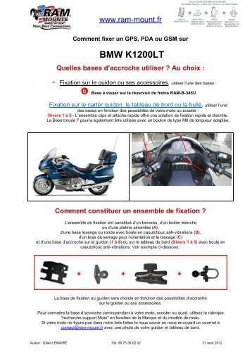 BMW K1200LT - RAM Fixation guidon - RAM Mount