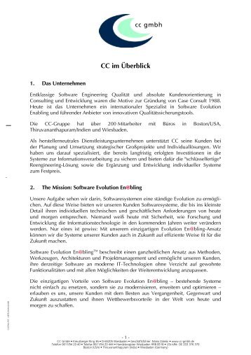 CC im Ãberblick Deutsch [114 KB] - CC GmbH