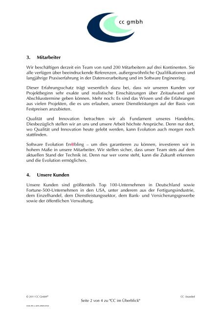 CC im Ãberblick Deutsch [114 KB] - CC GmbH